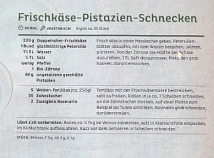 FRISCHK�SE-PISTAZIEN-SCHNECKEN