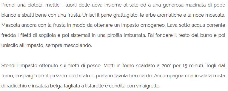 SOGLIOLA AL FORNO