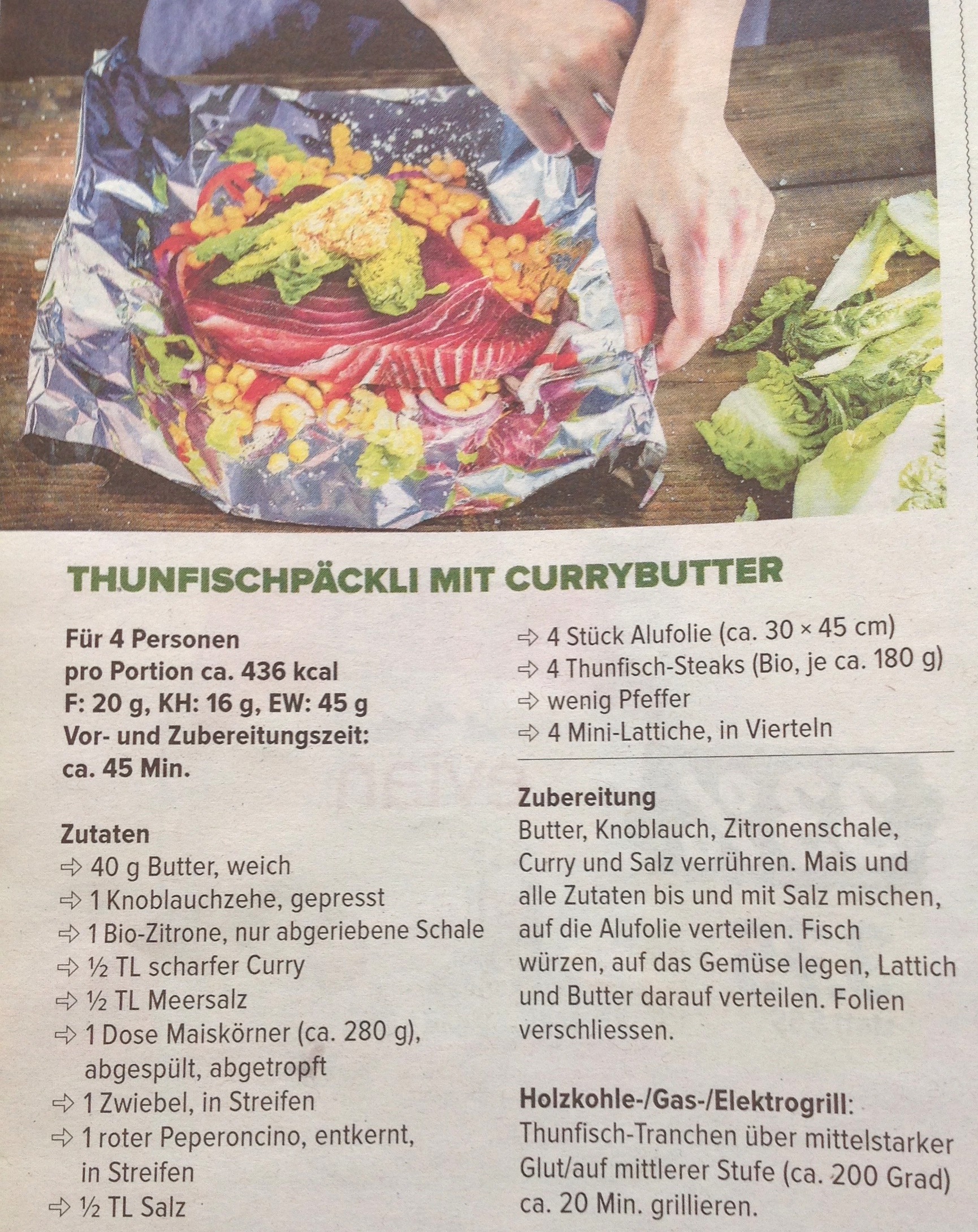 THUNFISCHP�CKLI MIT CURRY-BUTTER