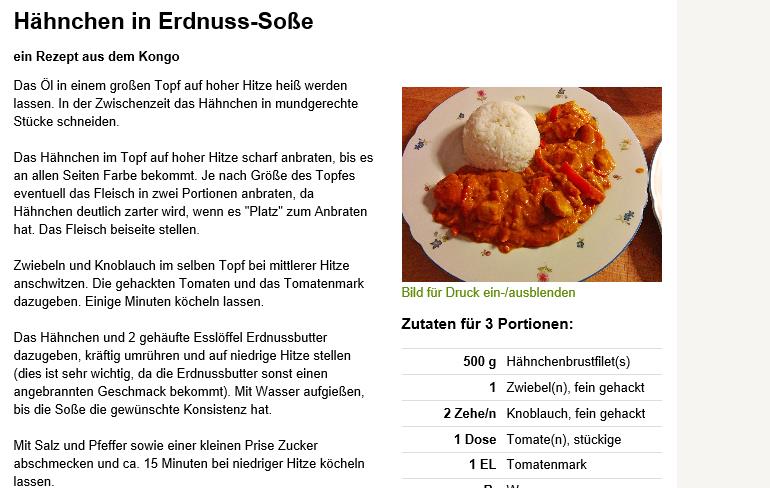 POULET ERDNUSSSOSSE