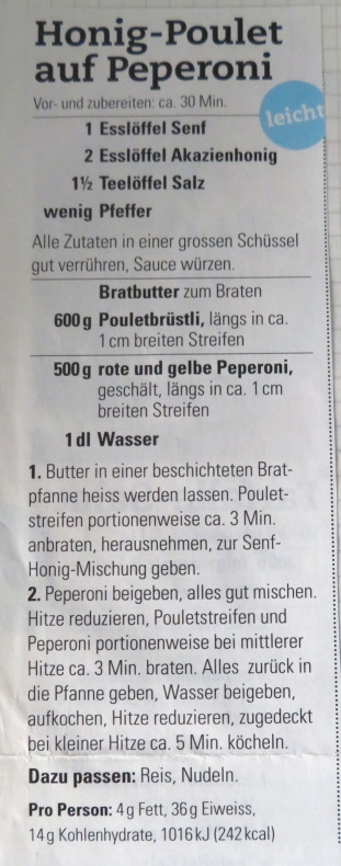POULET AN HONIG-SENF-SAUCE
