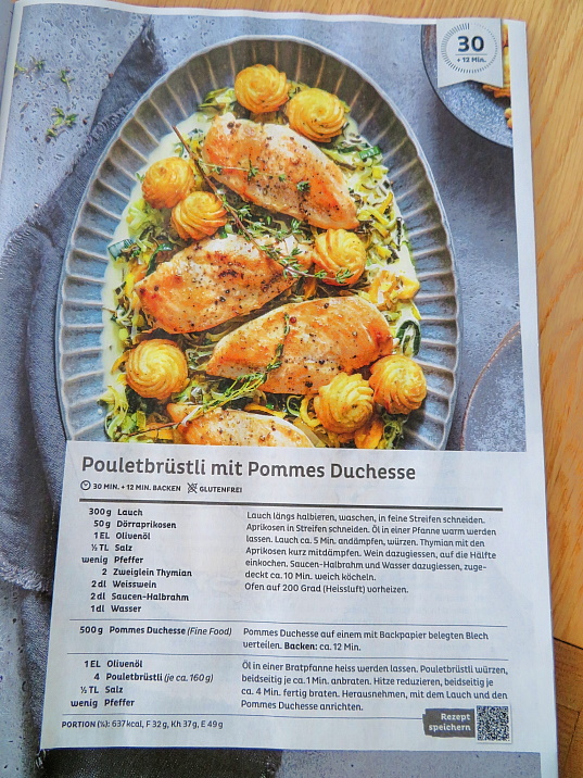 POULET MIT LAUCH+APRIKOSEN