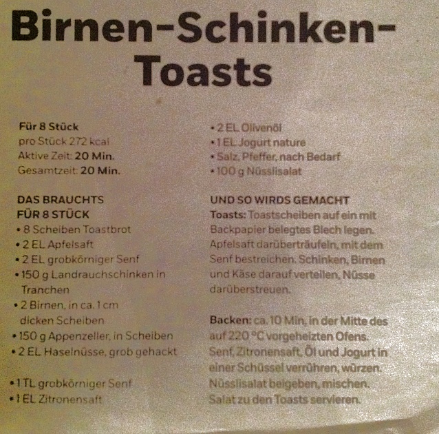 BIRNEN-SCHINKEN-TOAST